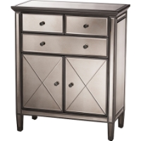 Pierce 2 Doors Accent Cabinet - Silver Mirrored