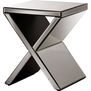 Morris Accent Side Table - Silver Mirrored 
