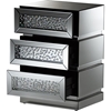 Sabrina 3 Drawers Nightstand - Silver Mirrored - WI-RS2572