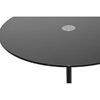 Odensa Modern Bistro Table - Black Tempered Glass, Steel Base - WI-RT-526-BLACK-80CM