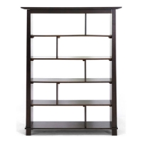 Havana Brown Wood Modern Bookcase - Tall