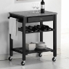 Quebec Black Wheeled Modern Kitchen Cart - WI-RT159-OCC