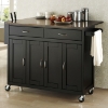 Deryl Black Wood Modern Kitchen Cart - WI-RT177-OCC