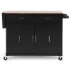 Deryl Black Wood Modern Kitchen Cart - WI-RT177-OCC