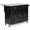 Deryl Black Wood Modern Kitchen Cart - WI-RT177-OCC