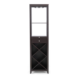 Austin Brown Wood Modern Wine Tower 