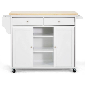 Meryland White Modern Kitchen Island Cart 
