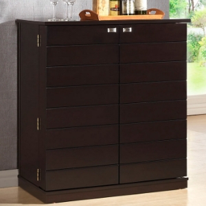 Stanford 2-Door Wooden Wine Cabinet - Wenge, Stemware Rack 