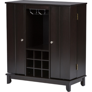 Derremer Dark Brown Bar Cabinet - Dark Brown 