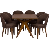 Lucas 7-Piece Dining Set - Brown