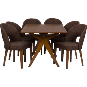Lucas 7-Piece Dining Set - Brown 