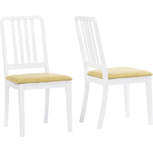Jasmine Fabric Dining Chair - White, Green (Set of 2) 