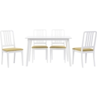 Jasmine 5-Piece Dining Set - White, Green