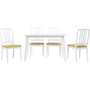 Jasmine 5-Piece Dining Set - White, Green 