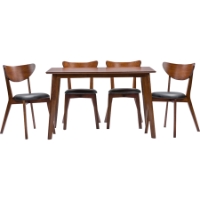 Sumner 5-Piece Dining Set - Black, Walnut Brown