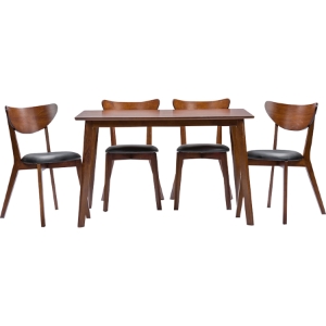 Sumner 5-Piece Dining Set - Black, Walnut Brown 