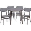 Debbie Fabric Dining Chair - Dark Brown, Gray (Set of 2) - WI-RT336-CHR