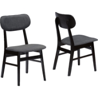 Debbie Fabric Dining Chair - Dark Brown, Gray (Set of 2)