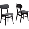 Debbie Fabric Dining Chair - Dark Brown, Gray (Set of 2) - WI-RT336-CHR