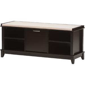 Swiss Shoe Storage Seating Bench - Taupe, Dark Brown 