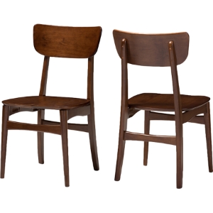 Netherlands Dining Side Chair - Walnut Dark Brown (Set of 2) 