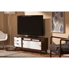 Alphard 3 Drawers TV Cabinet - Dark Walnut, White - WI-RT388-OCC-WHITE-DARK-WALNUT
