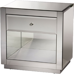 Rochadh 1 Drawer Nightstand - Silver Mirrored (Set of 2) 