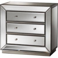 Edeline 3 Drawers Chest - Silver Mirrored (Set of 2)