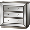 Edeline 3 Drawers Chest - Silver Mirrored (Set of 2) - WI-RXF-679