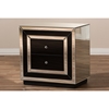 Cecilia 2 Drawers Nightstand - Black and Silver Mirrored (Set of 2) - WI-RXF-721