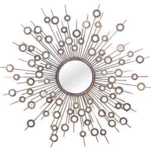 Goring Round Accent Wall Mirror - Bronze 