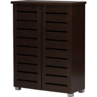 Adalwin 2 Doors Entryway Shoes Storage Cabinet - Dark Brown