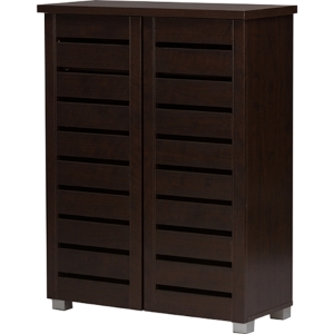 Adalwin 2 Doors Entryway Shoes Storage Cabinet - Dark Brown 