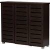 Adalwin 3 Doors Entryway Shoes Storage Cabinet - Dark Brown - WI-SC863533-WENGE
