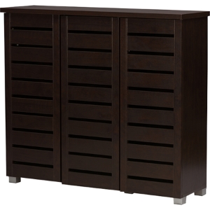Adalwin 3 Doors Entryway Shoes Storage Cabinet - Dark Brown 