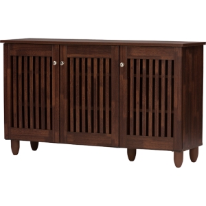 Fernanda 3 Doors Entryway Shoes Storage - Brown 