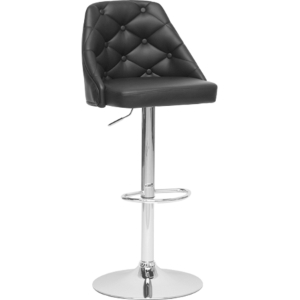 Salzburg Swivel Bar Stool - Black, Chrome 