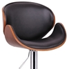 Crocus Swivel Bar Stool - Walnut Veneer, Black Seat, Chrome Base - WI-SD-2203-WALNUT-BLACK-PSTL