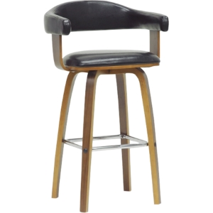 Quigley Counter Stool - Walnut, Black 