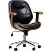 Rathburn Swivel Office Chair - Black, Walnut Brown - WI-SD-2235-5-WALNUT-BLACK