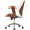 Rathburn Swivel Office Chair - White, Walnut Brown - WI-SD-2235-5-WALNUT-WHITE