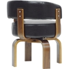 Fortson Faux Leather Accent Chair - Black - WI-SDL-2008-4-WALNUT-BLACK