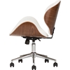 Bruce Swivel Office Chair - White, Walnut - WI-SDM-2240-5-WALNUT-WHITE