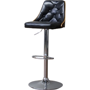 Wellington Button Tufted Bar Stool - Black, Walnut 