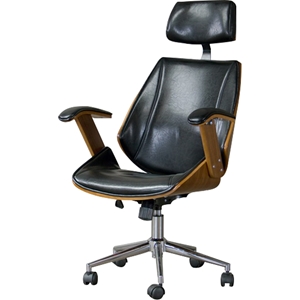 Hamilton Swivel Office Chair - Walnut, Black 