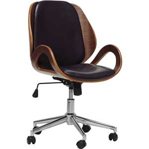 Watson Swivel Office Chair - Black, Walnut 