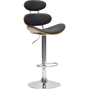 Modana Swivel Bar Stool - Walnut and Black 