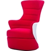 Conundrum Contemporary Armchair - Red Fabric, White Plastic - WI-SF-S011-S-RED
