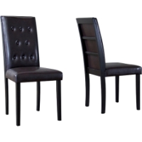Somerset Dining Chair - Button Tufted, Dark Brown (Set of 2)
