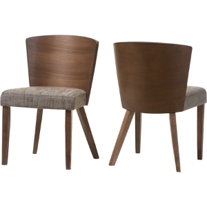Sparrow Dining Chair - Gravel, Walnut (Set of 2) 